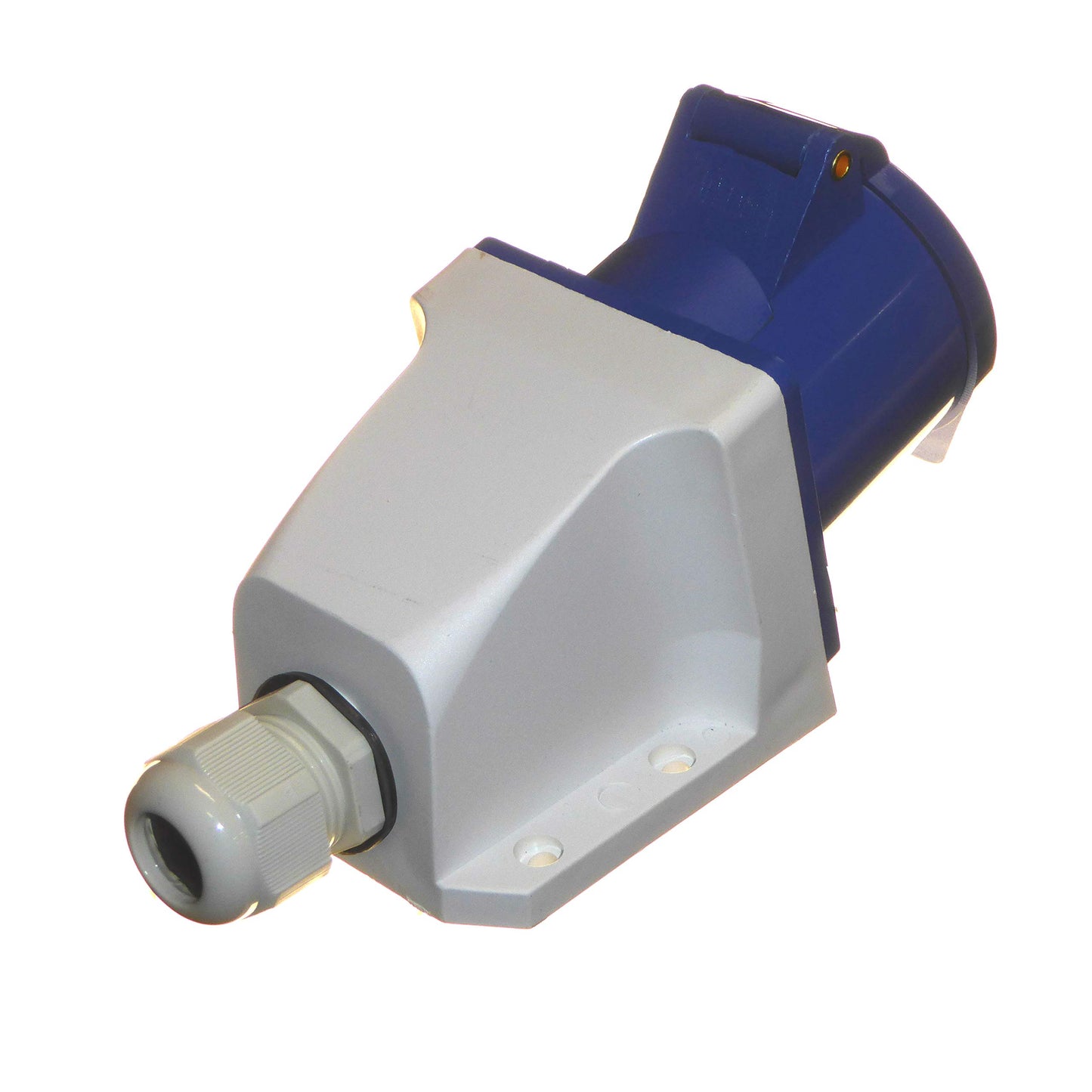 32 Amp 3 Pin Plug & Surface Socket 230V IP44 32A 2P+E 1 Phase Indoor/Outdoor Rainsafe Industrial 32A IEC Blue