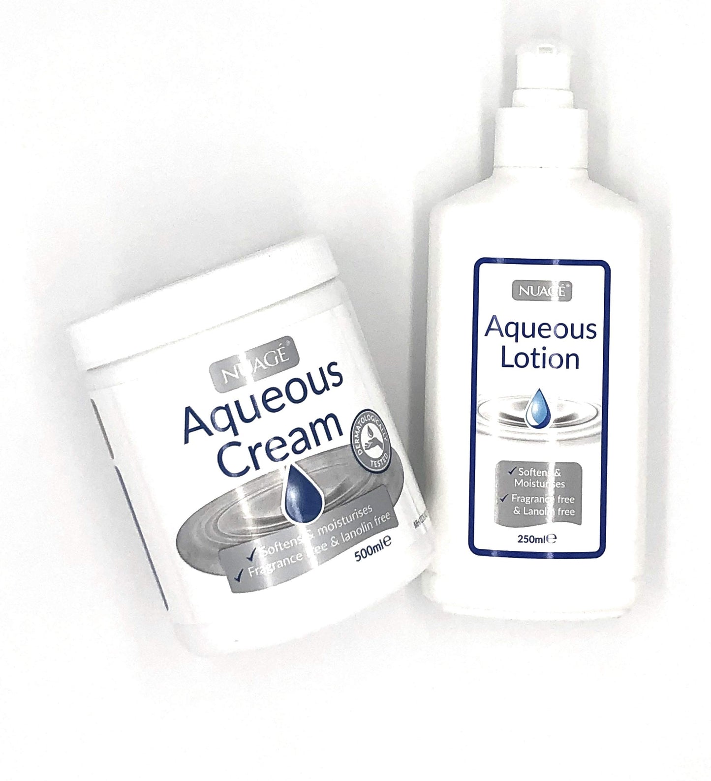 Aqueous Cream 500g and Aqueous Lotion 250g, moisturizing Cream and Cleansing Lotion. Softens and Moisturises, Fragrance Free and Lanolin Free, Body Cream Set, Body Lotion Set