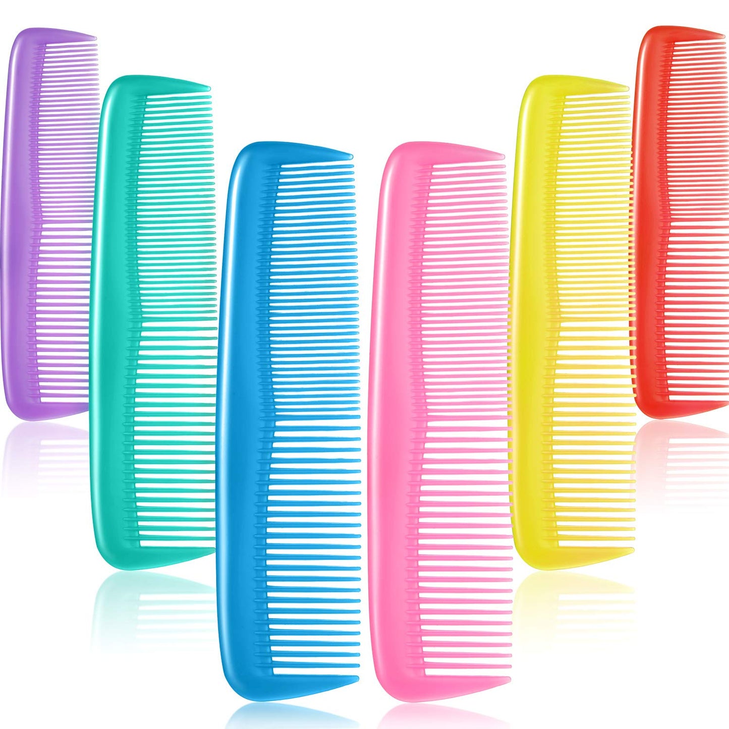 24 Pieces Hair Combs Set Plastic Hair Comb for Women and Men, Fine Dressing Comb (Yellow, Purple, Green, Blue, Red, Pink)