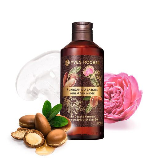 Yves Rocher Vegan Hammam Shower Bath Argan and Rose - 400ml