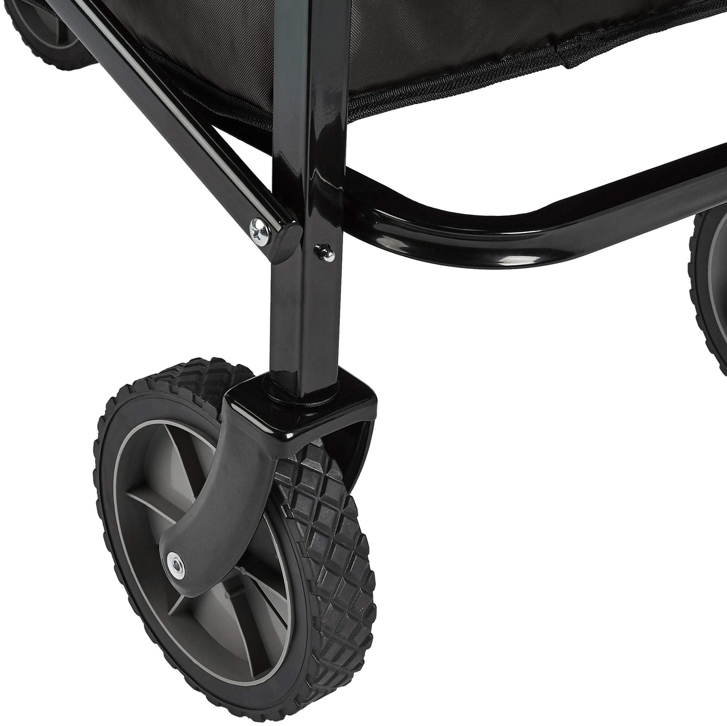 Amazon Basics Collapsible, Height Adjustable & Foldable Outdoor Garden Utility Wagon / Trolley with Cover Bag, Black