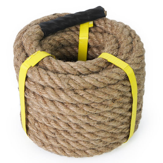 Aoneky Natural Jute Rope 15m 25mm - 14/16/ 20/25 /30/40/50mm Heavy Duty Twisted Hemp Rope for Tug of War, Climbing, Decoration - Thick Decking Garden Fencing Rope 25mm / 15m