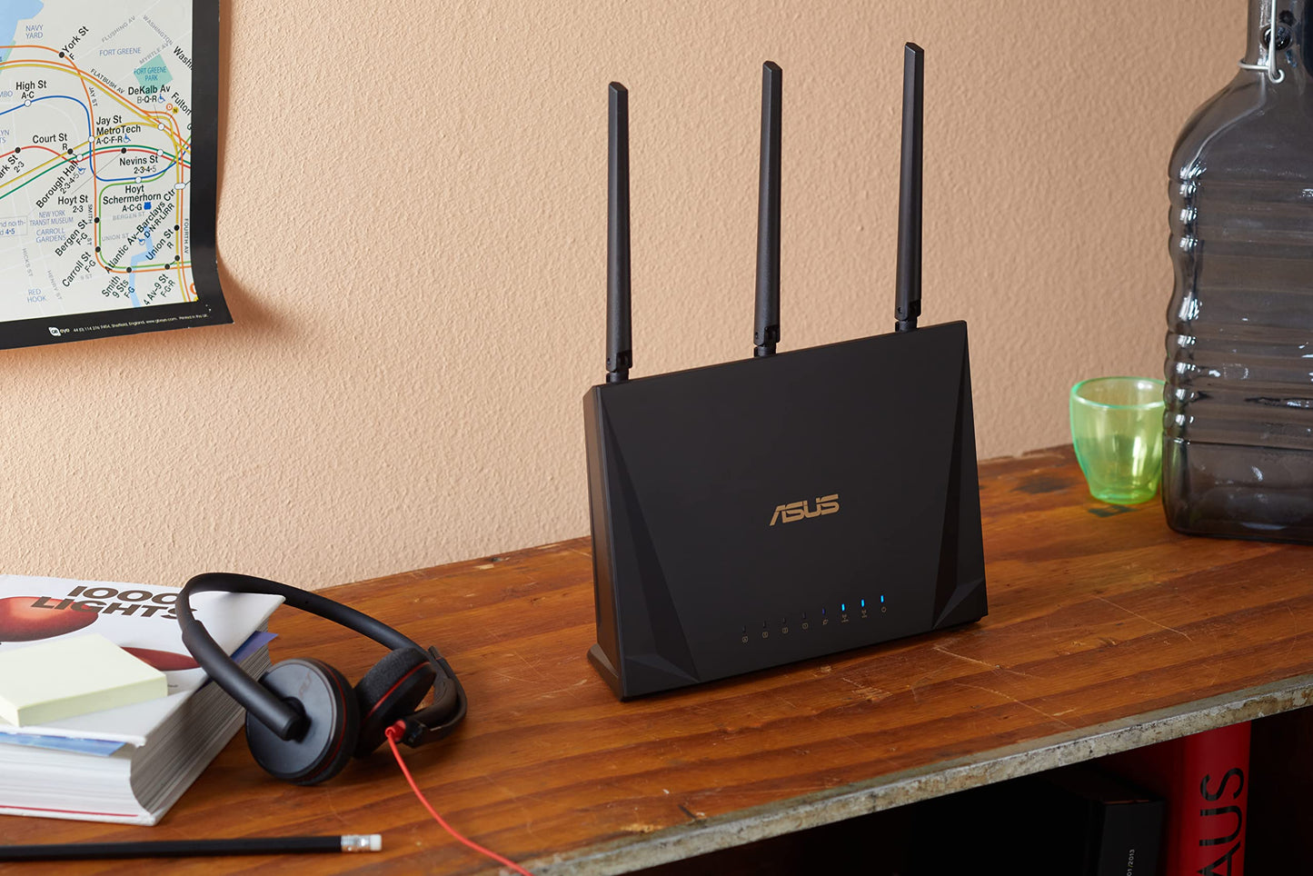 ASUS RT-AC85P Work From Home Router (WiFi 5 AC2400 MU-MIMO, 4x Gigabit LAN, App, USB 3.1, IPv6, VPN, PPTP, OpenVPN), Black WIFI 5 AC2400