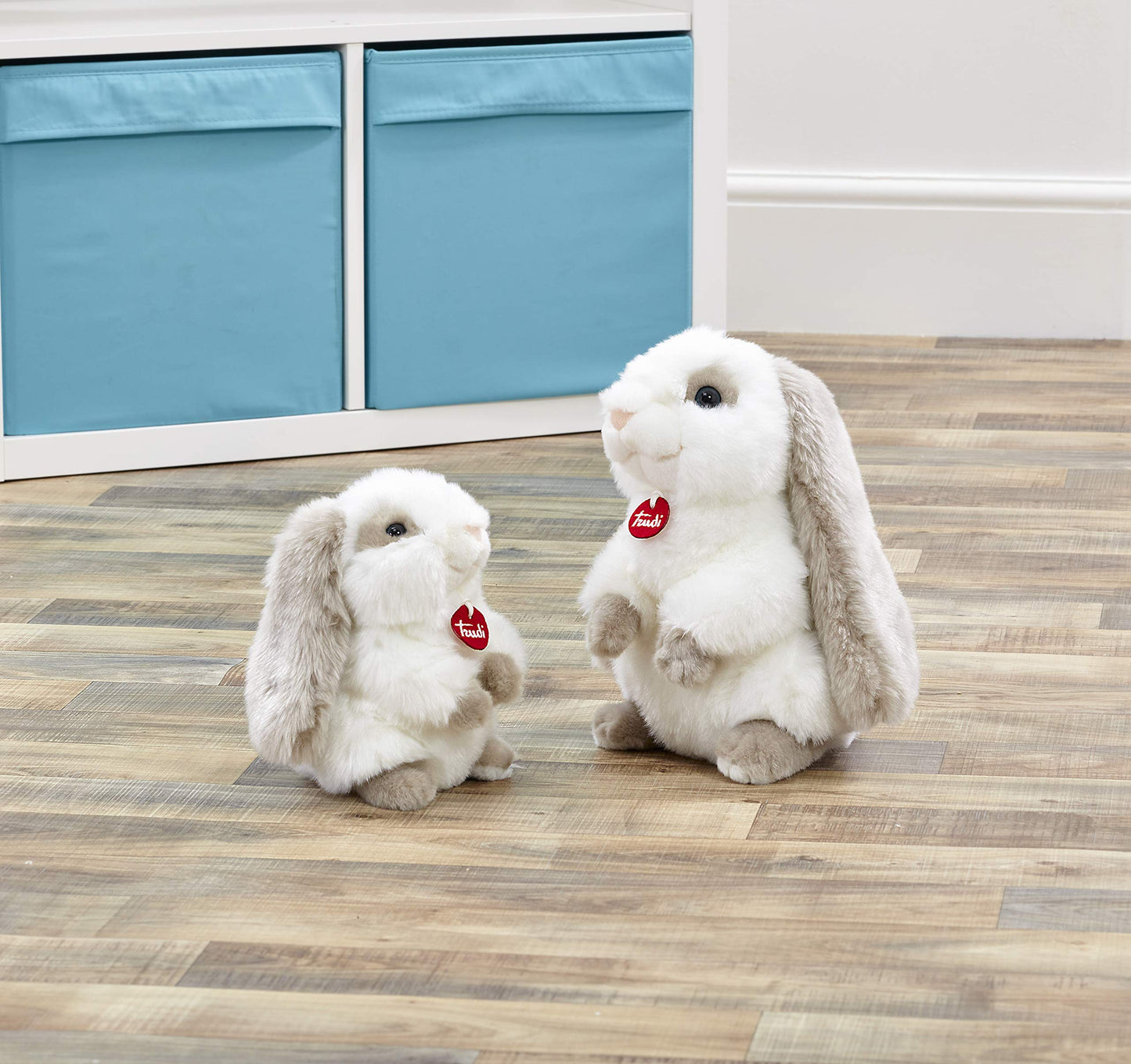 Trudi TUD23704 Rabbit White/Grey Small, soft toy, for kids of all ages. Rabbitts - Small