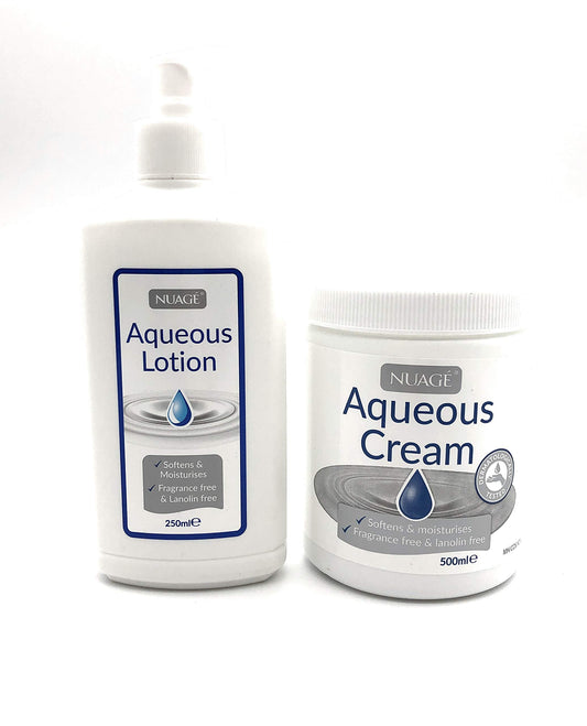 Aqueous Cream 500g and Aqueous Lotion 250g, moisturizing Cream and Cleansing Lotion. Softens and Moisturises, Fragrance Free and Lanolin Free, Body Cream Set, Body Lotion Set