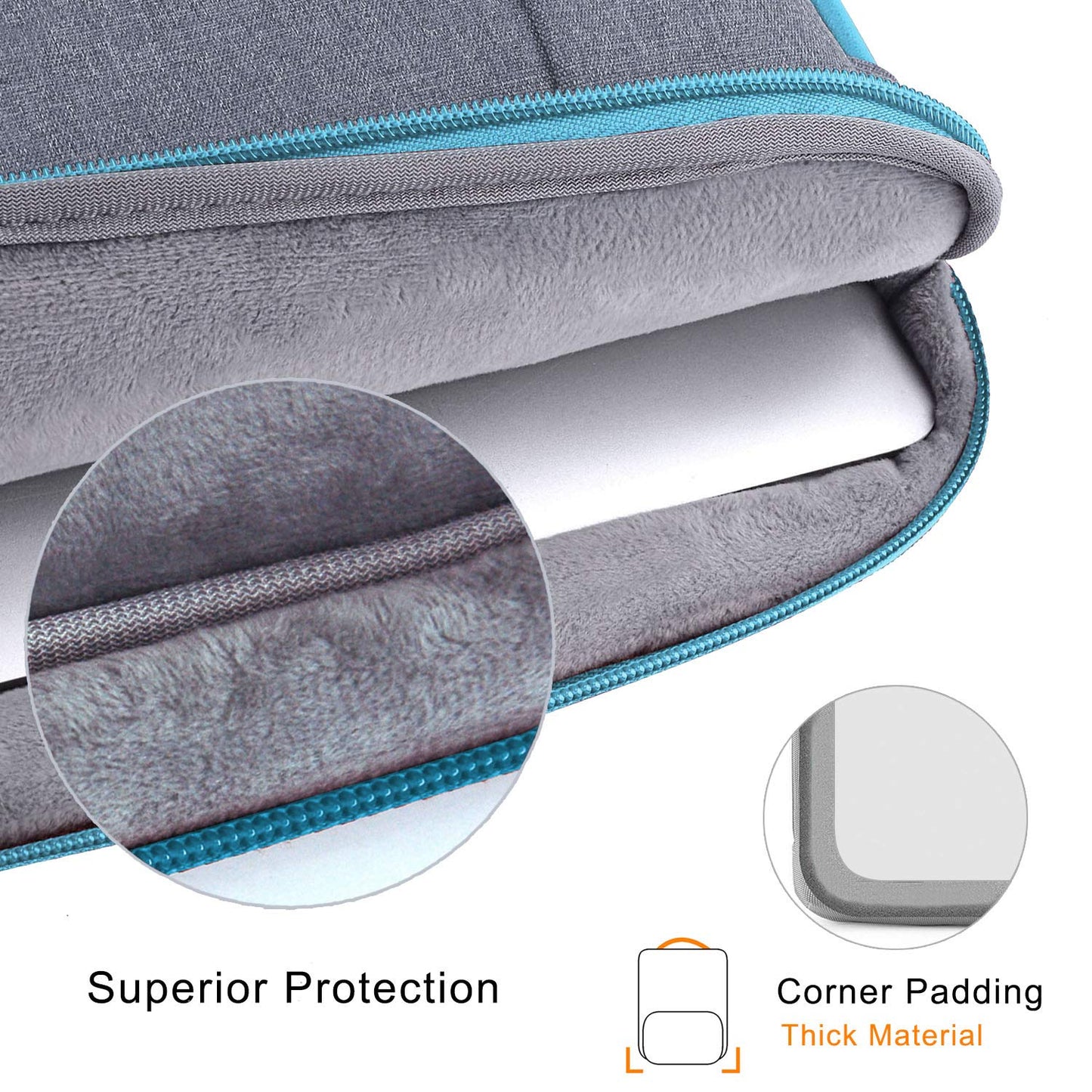 Voova Laptop Sleeve Case 13 13.3 14 Inch with Detachable Accessories Organiser Pouch,360° Protective Computer Bag Cover for MacBook Air 13 M1/M2 2020-2022,MacBook Pro 13/14,Chromebook 14,Light-grey 13-14 Inch(34x26x3cm) Light Grey