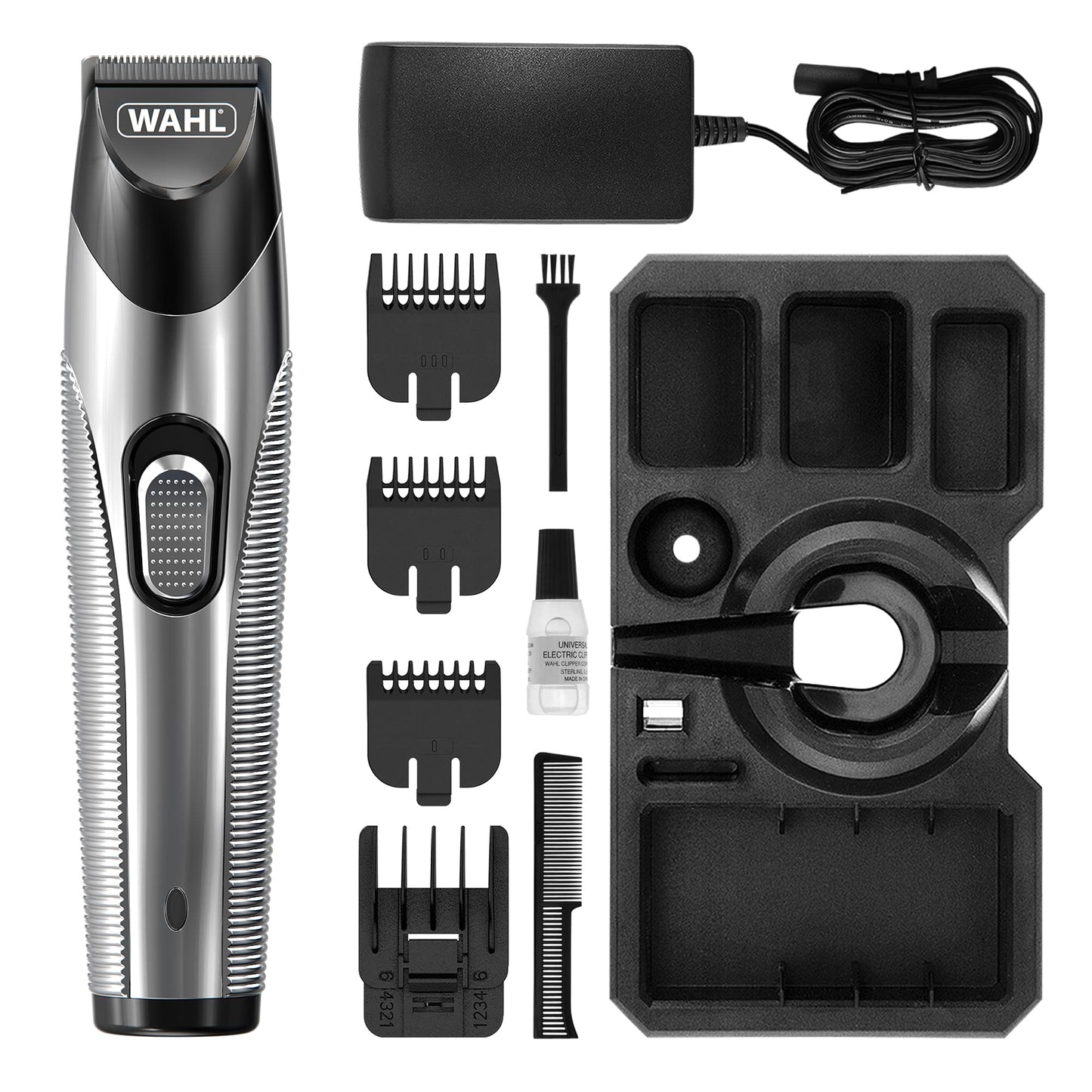 Wahl Cord/Cordless Beard & Stubble Trimmer, Beard Trimmer for Men, Men’s Cordless Hair Trimmers, Stubble Trimmers, Male Grooming Set, for Trimming Beards, Stubble and Hairlines, Beard Care Kit Single