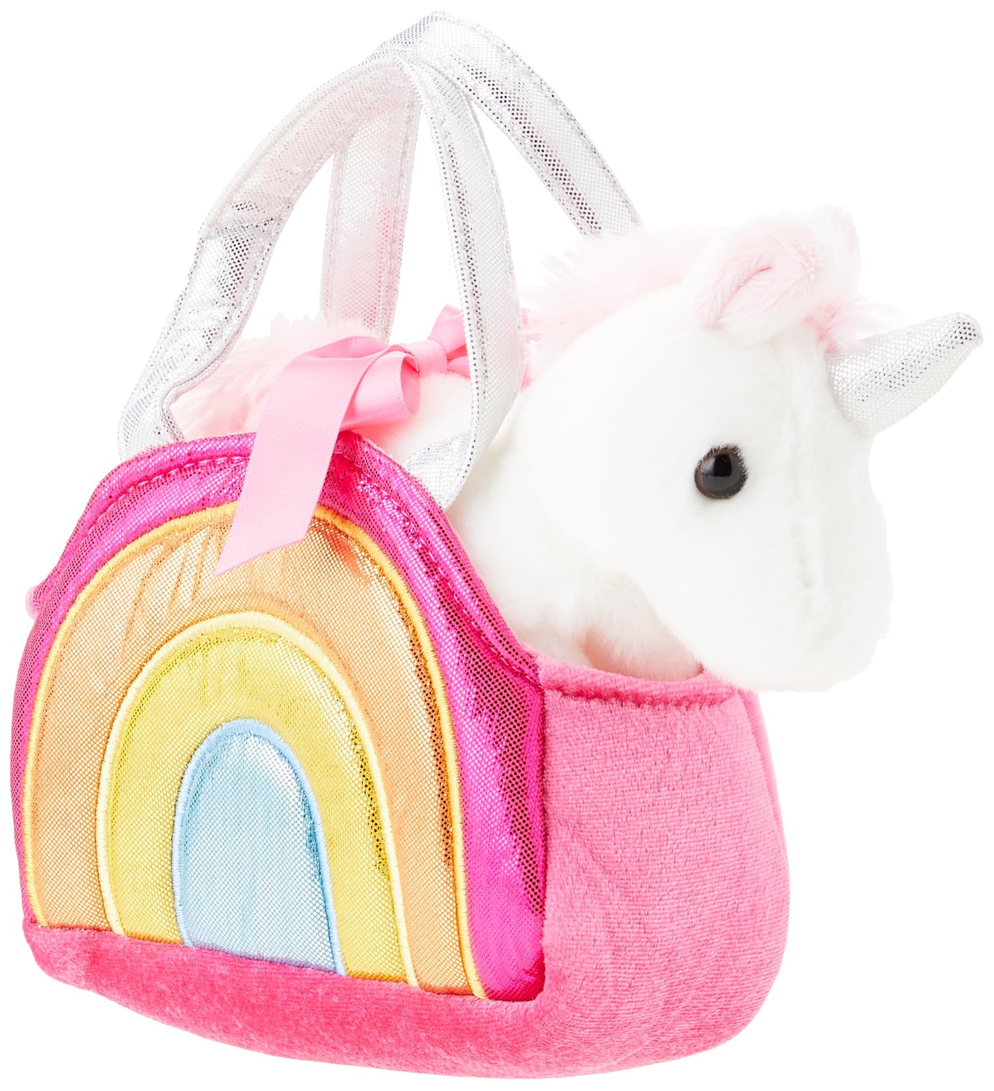 AURORA, 61171, Fancy Pal, Colourful Rainbow Unicorn, 8In, Soft Toy, Multi-Coloured Single