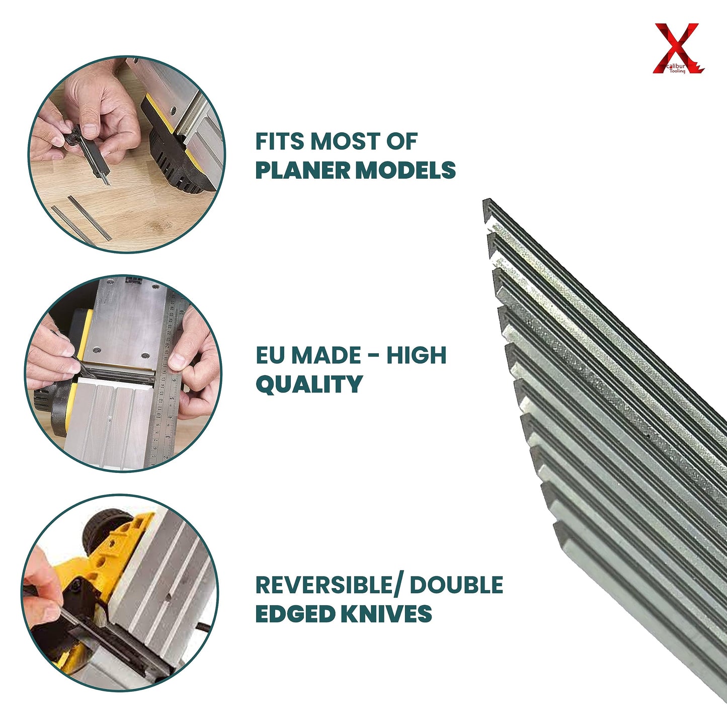 10 x 82mm HSS Planer Blades Replacement for Makita DKP180 18V Cordless LXT Quality by Xcalibur Tooling Durable Planer Knives Precision Ground for Professional and DIY Woodworking