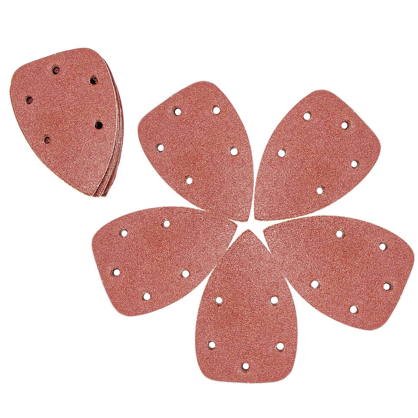 YunJiadodo Detail Sander Paper, 40Pcs Mouse Sanding Pads Mixed Grits 60/80/120/240 5 Holes Detail Sandpaper Sheet 140 * 100MM