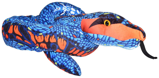 Wild Republic Snake Plush, Stuffed Animal, Plush Toy, Kids Gifts, Pet Snake, Blue Orange, 54 Inches