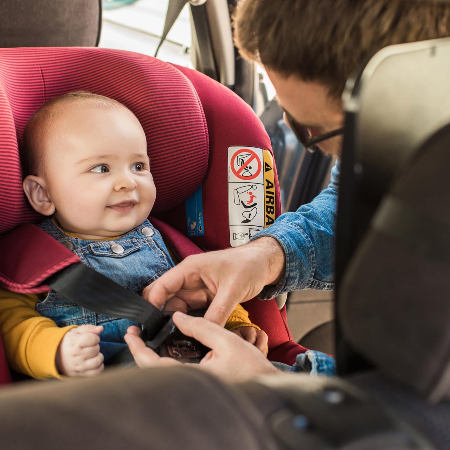 ZYBUX - Back Seat Baby Mirror Peace of Mind to Keep an Eye on Baby in a Rear Facing Child seat - Premium Black Frame - Safest Shatterproof