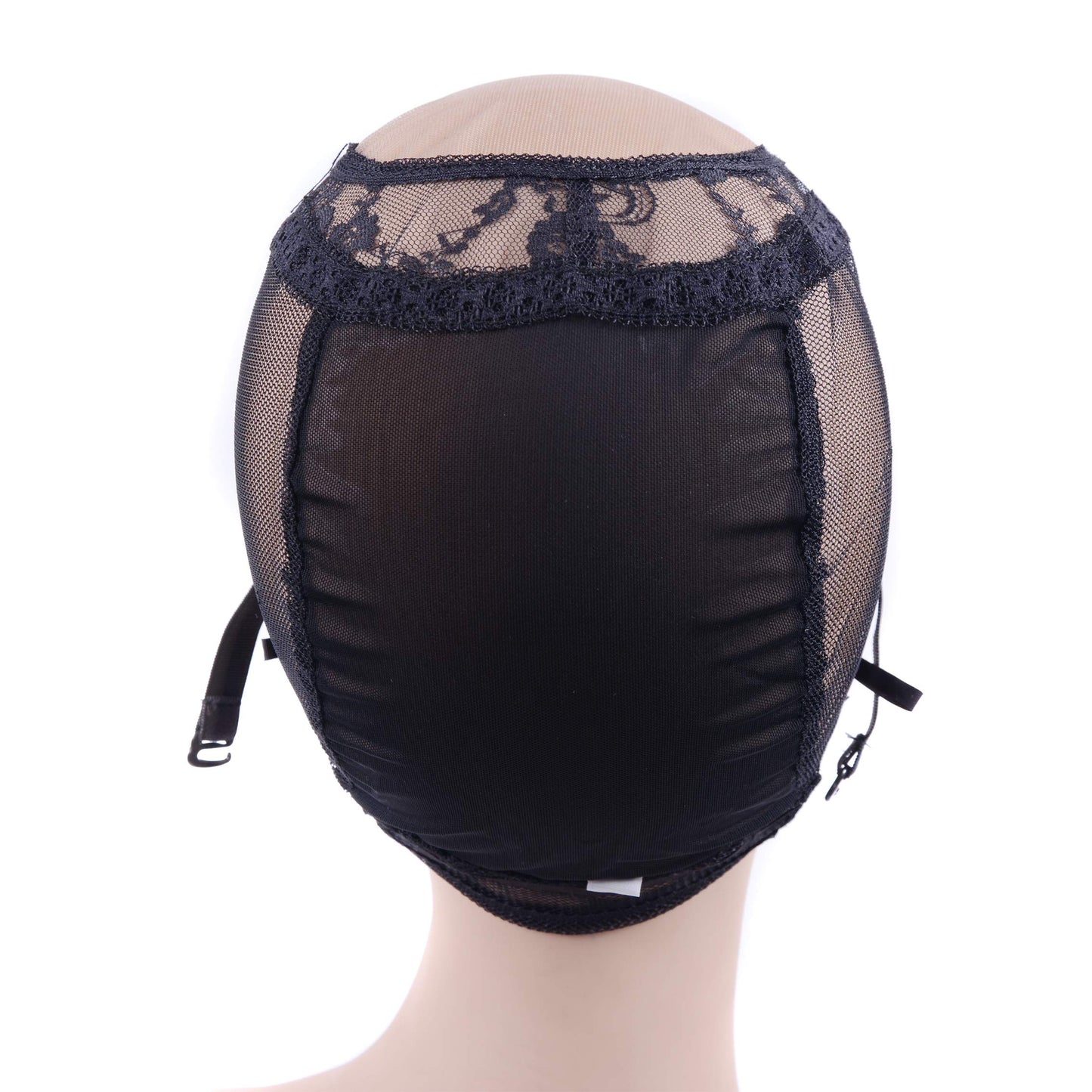 4"X4" U Part Swiss Lace Wig Cap For Making Wigs With Adjustable Straps Mesh Wig Cap (Black L 56cm) Black