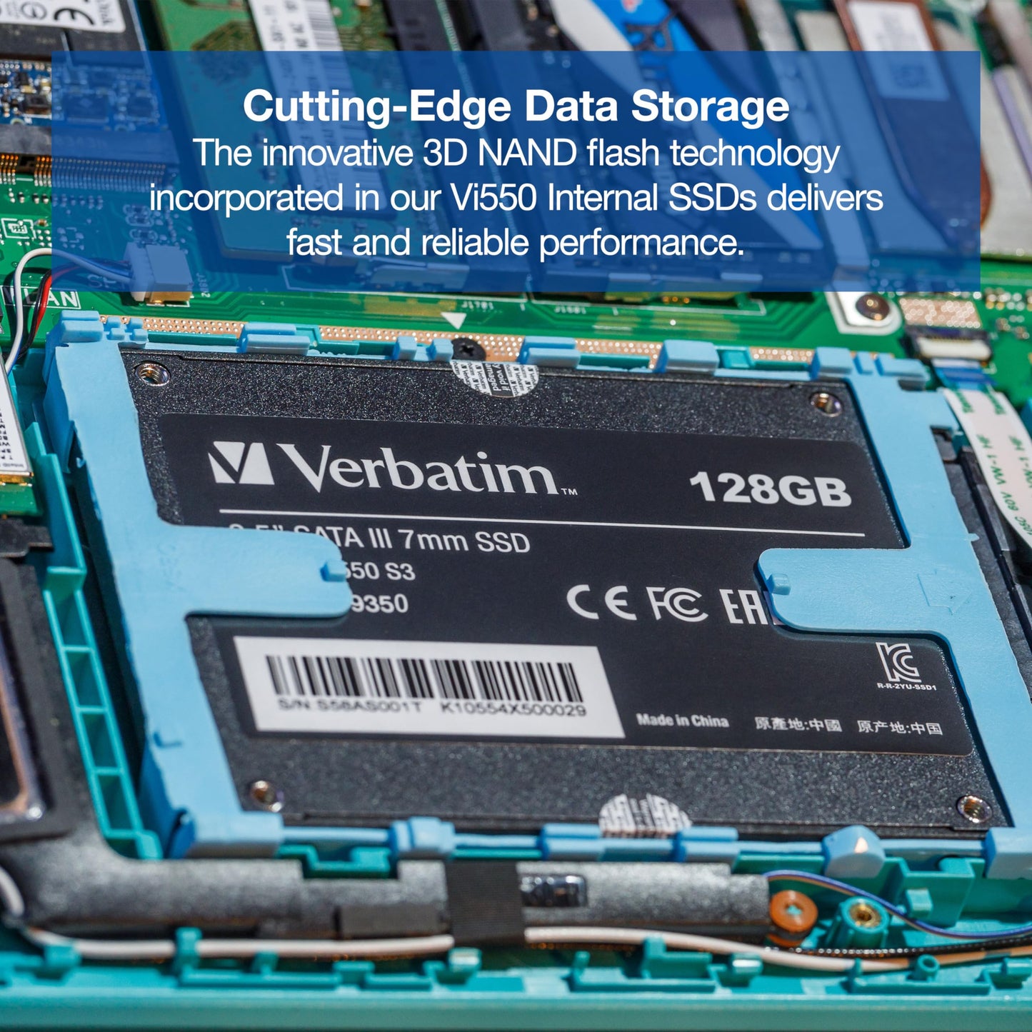 Verbatim Vi550 S3 SSD - internal SSD - Solid State Drive - 2.5'' SATA III interface - internal SSD drive with 3D NAND technology 128 GB