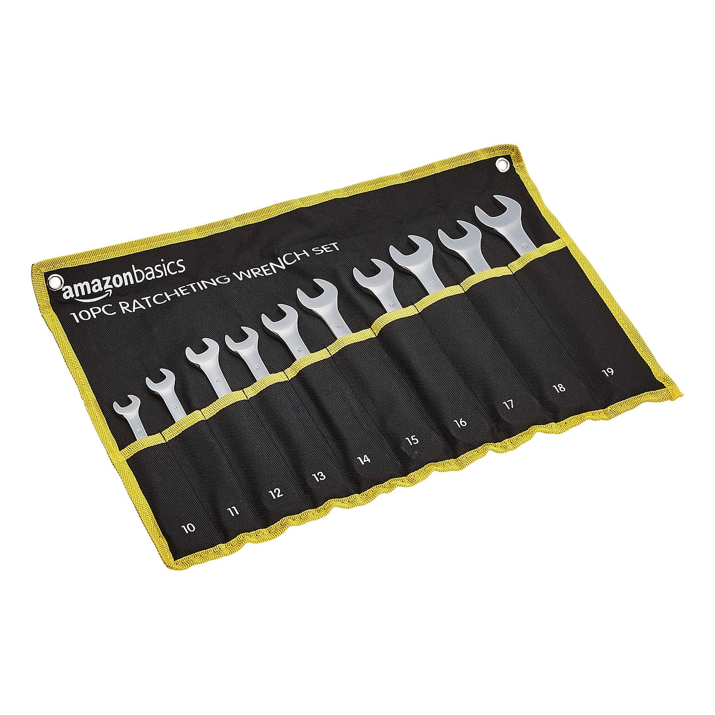 Amazon Basics Ratcheting Wrench Set- 10- Piece 10-piece Metric