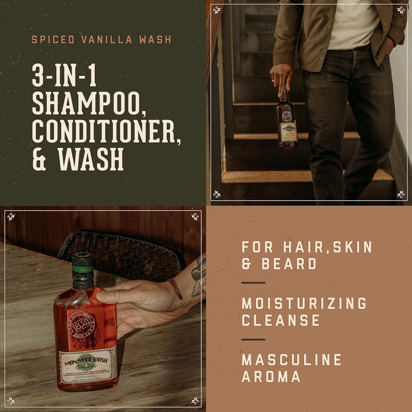 18.21 Man Made Man Made Wash - Spiced Vanilla for Men 32 oz