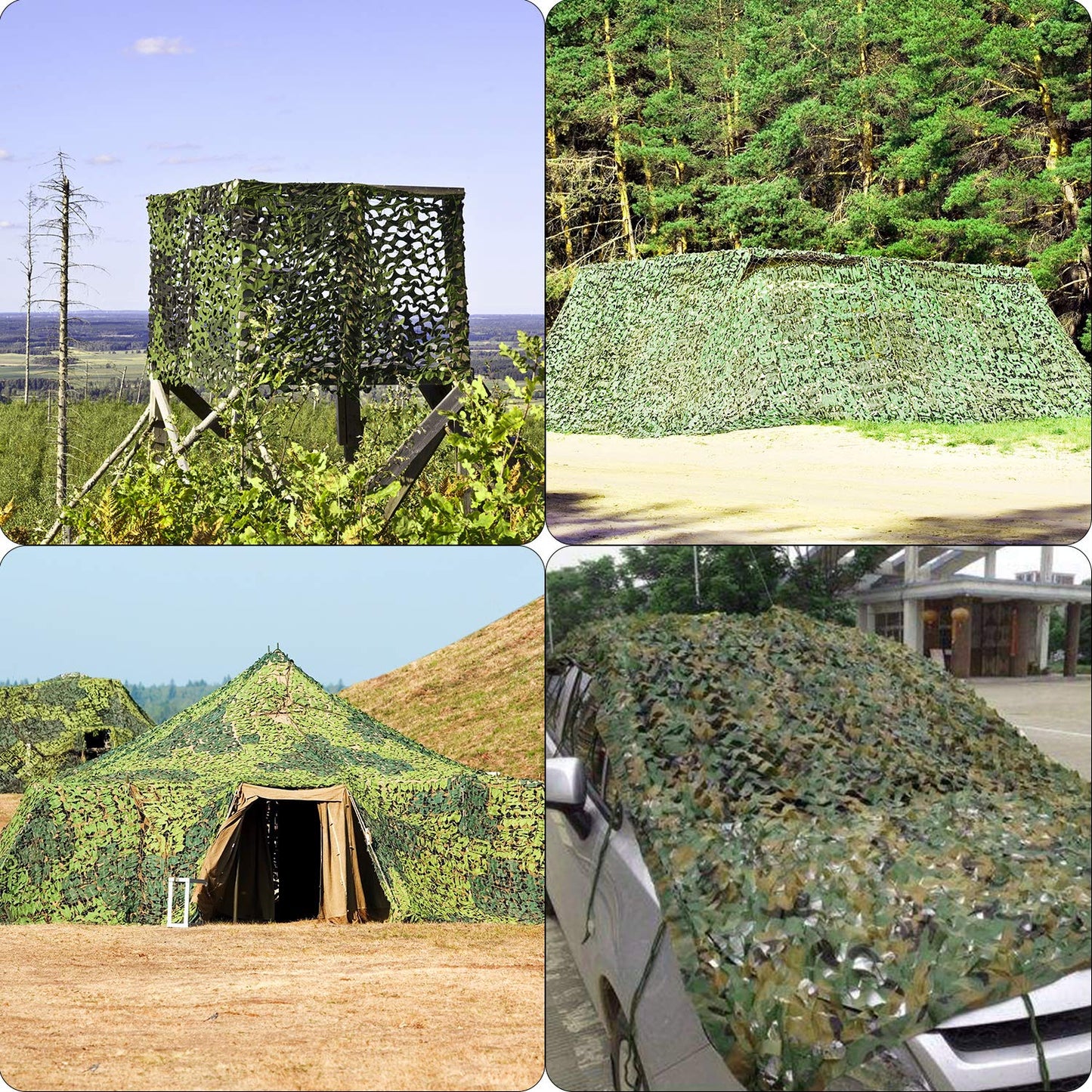 TUPARKA 2 x 3m Woodland Netting Oxford Fabric Bulk Roll Sunshade Mesh Nets for Camping Military Hunting Shooting Hide Garden Decoration 2m x 3m Camouflage